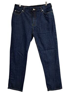 Lands End Custom Jeans Womens 33 x 27 Dark Indigo 100% Cotton Denim 2000s